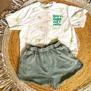 Wild Fable Tie Die Coke T shirt and Shorts S/M